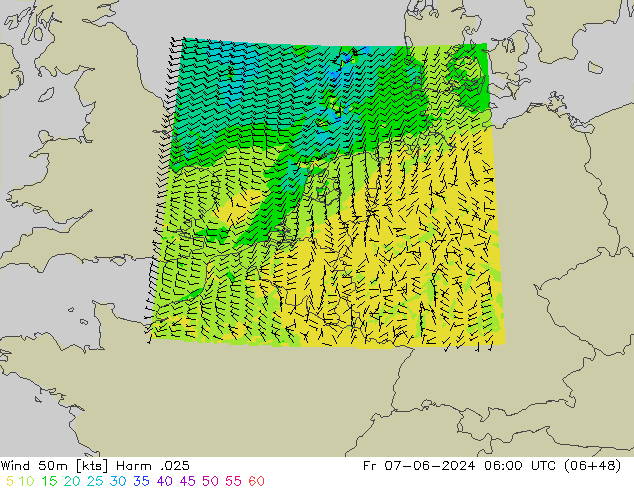 Wind 50m Harm .025 Fr 07.06.2024 06 UTC