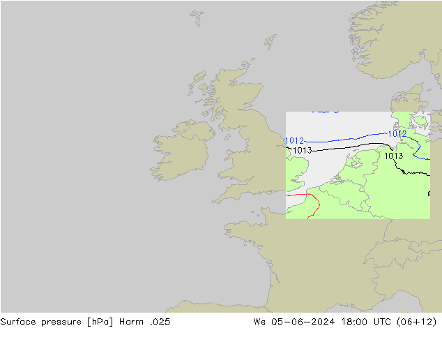 Atmosférický tlak Harm .025 St 05.06.2024 18 UTC