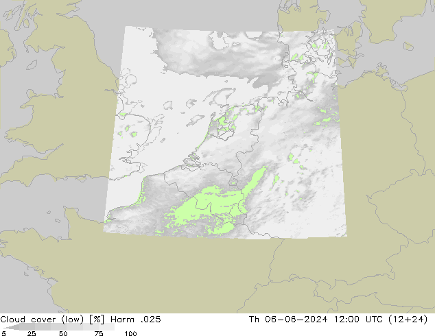 Bewolking (Laag) Harm .025 do 06.06.2024 12 UTC