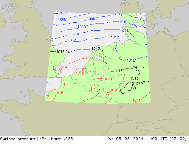 Presión superficial Harm .025 mié 05.06.2024 14 UTC