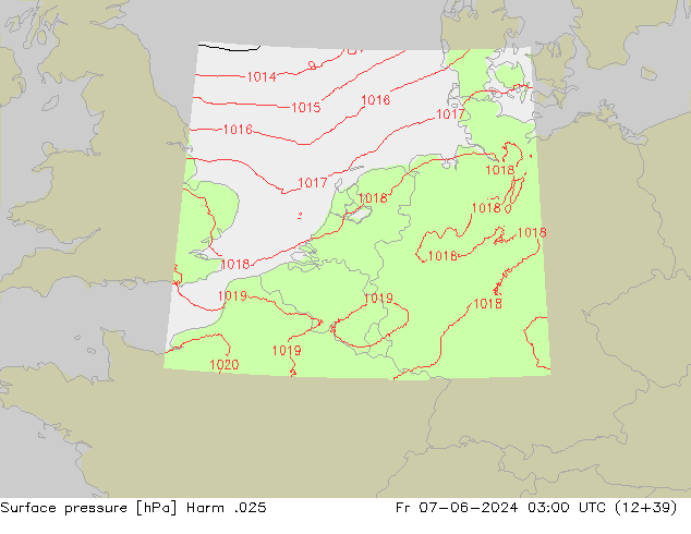 Surface pressure Harm .025 Fr 07.06.2024 03 UTC