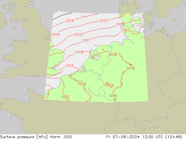 приземное давление Harm .025 пт 07.06.2024 12 UTC