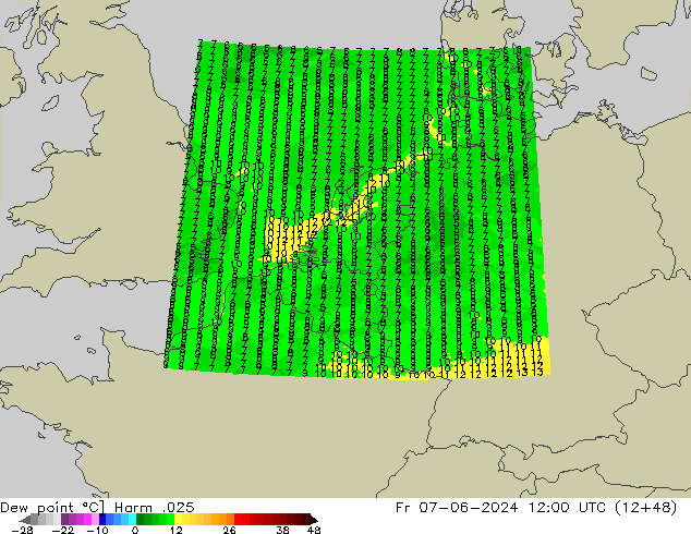 Point de rosée Harm .025 ven 07.06.2024 12 UTC