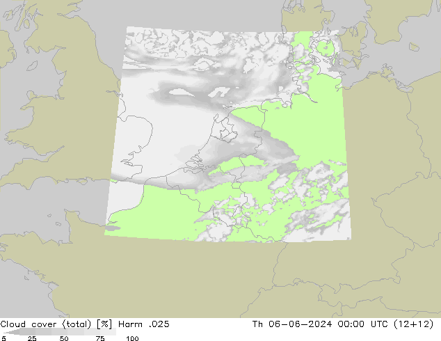 Cloud cover (total) Harm .025 Th 06.06.2024 00 UTC