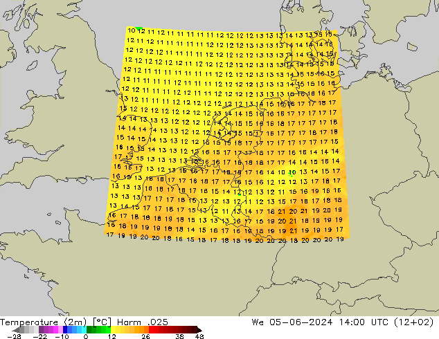 温度图 Harm .025 星期三 05.06.2024 14 UTC