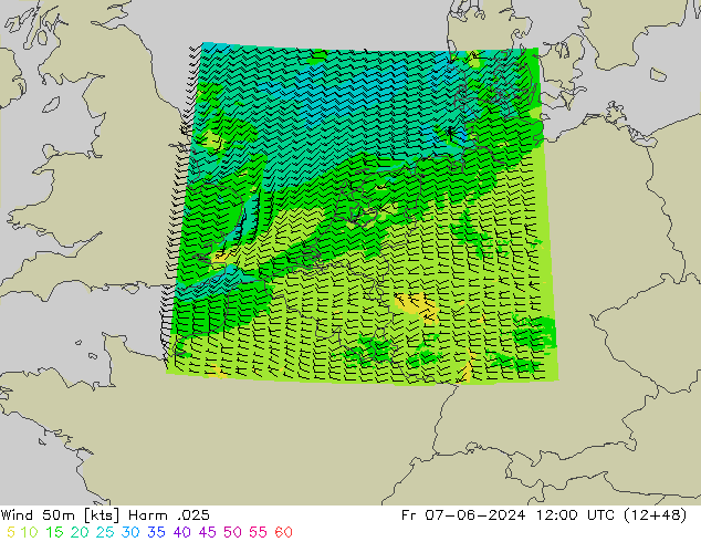 Wind 50m Harm .025 Fr 07.06.2024 12 UTC