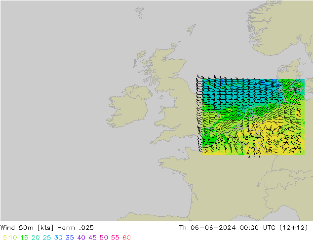 Wind 50m Harm .025 Th 06.06.2024 00 UTC