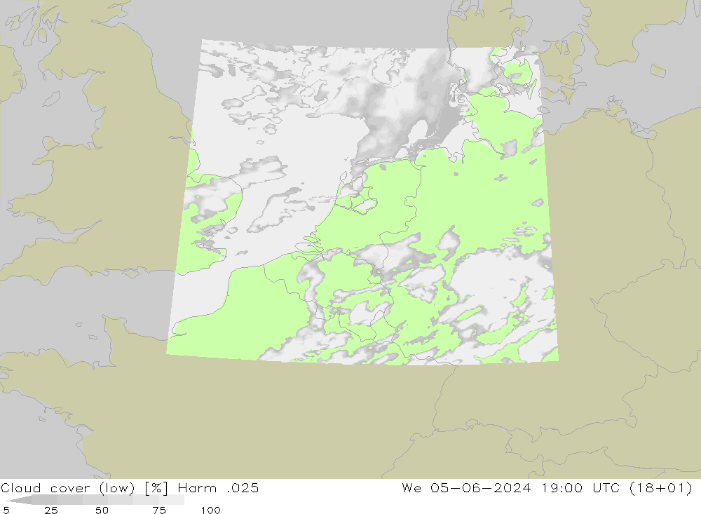 Nubes bajas Harm .025 mié 05.06.2024 19 UTC
