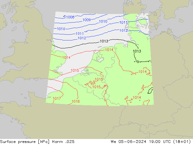 Presión superficial Harm .025 mié 05.06.2024 19 UTC