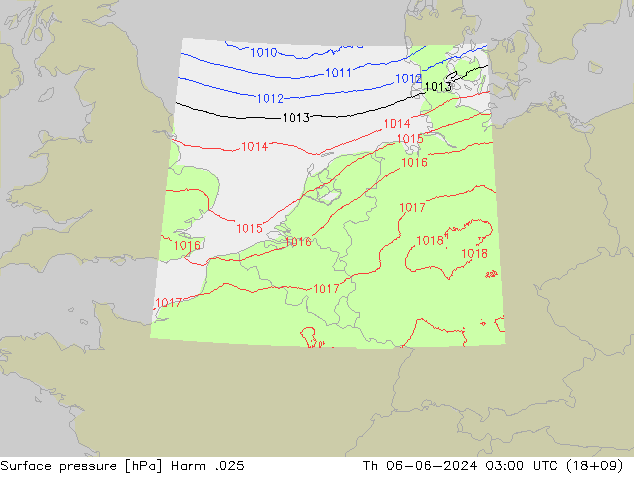 Surface pressure Harm .025 Th 06.06.2024 03 UTC