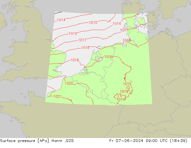 Surface pressure Harm .025 Fr 07.06.2024 09 UTC