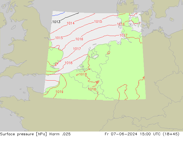 Pressione al suolo Harm .025 ven 07.06.2024 15 UTC