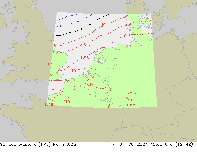 приземное давление Harm .025 пт 07.06.2024 18 UTC