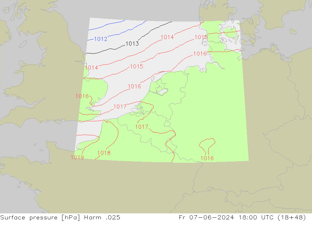 приземное давление Harm .025 пт 07.06.2024 18 UTC