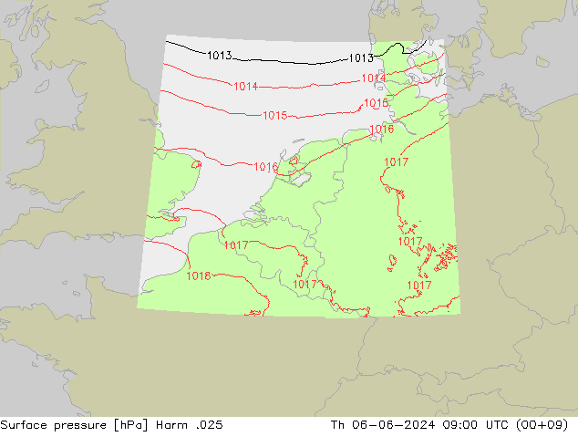 Luchtdruk (Grond) Harm .025 do 06.06.2024 09 UTC