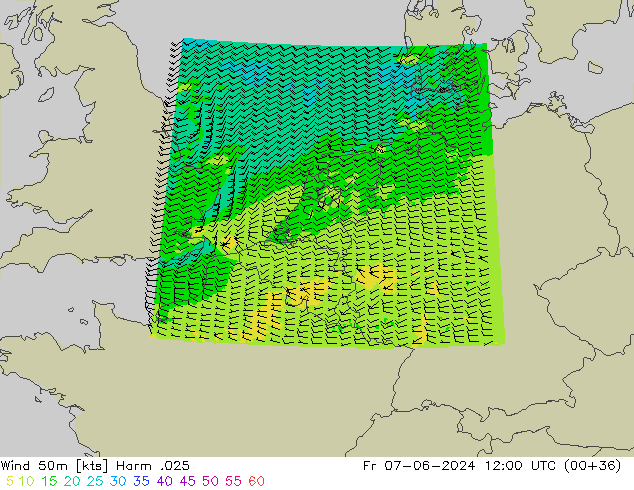 Wind 50m Harm .025 Fr 07.06.2024 12 UTC