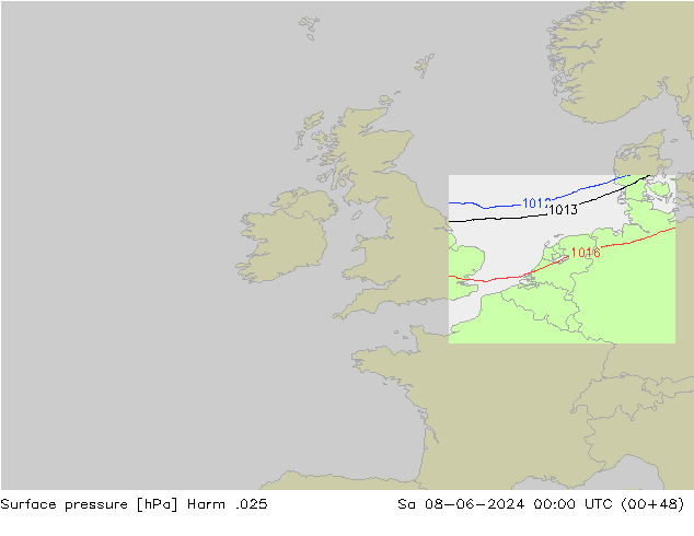 Surface pressure Harm .025 Sa 08.06.2024 00 UTC