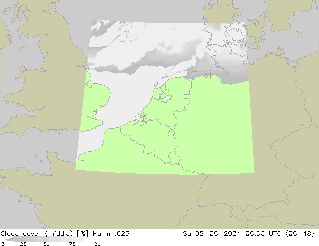 Bewolking (Middelb.) Harm .025 za 08.06.2024 06 UTC