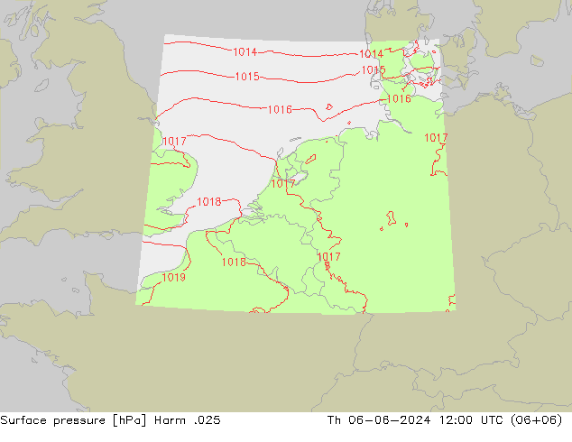 приземное давление Harm .025 чт 06.06.2024 12 UTC