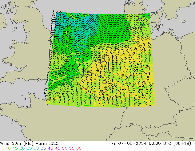 Wind 50m Harm .025 Fr 07.06.2024 00 UTC