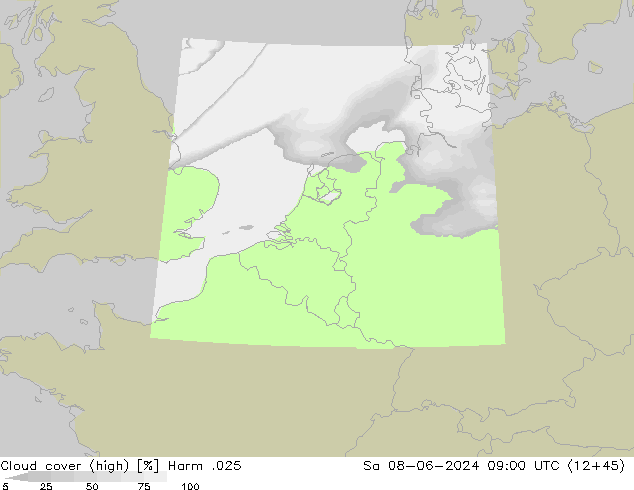 zachmurzenie (wysokie) Harm .025 so. 08.06.2024 09 UTC