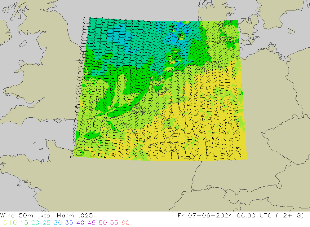 Wind 50m Harm .025 Fr 07.06.2024 06 UTC