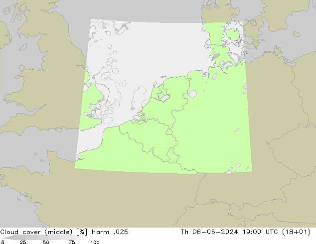 Cloud cover (middle) Harm .025 Th 06.06.2024 19 UTC