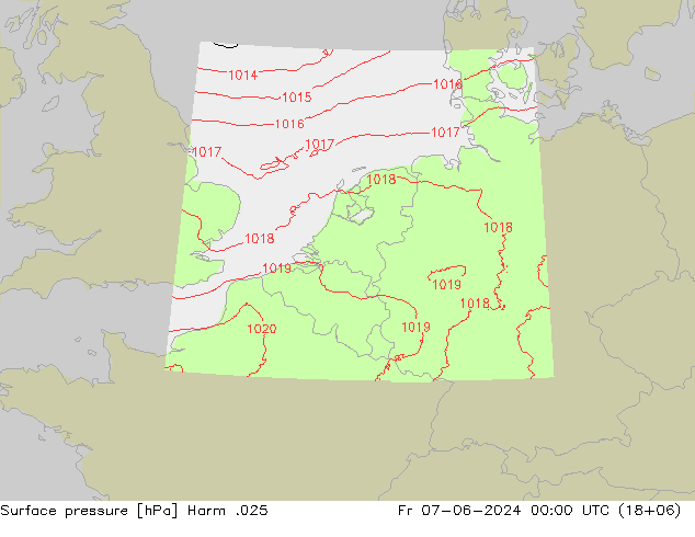 приземное давление Harm .025 пт 07.06.2024 00 UTC