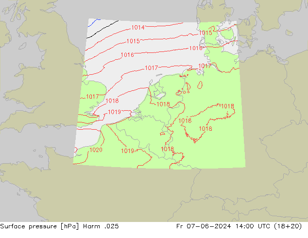 Surface pressure Harm .025 Fr 07.06.2024 14 UTC