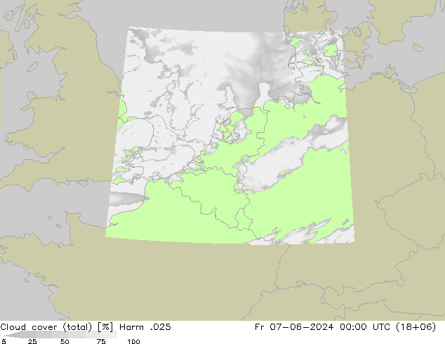 Wolken (gesamt) Harm .025 Fr 07.06.2024 00 UTC