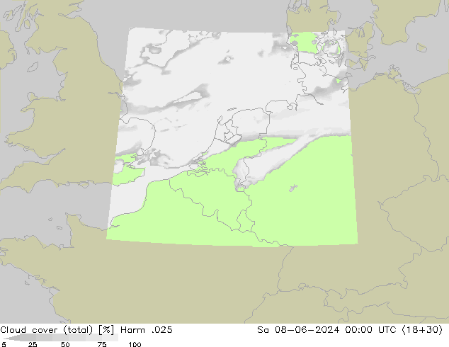 Nuages (total) Harm .025 sam 08.06.2024 00 UTC