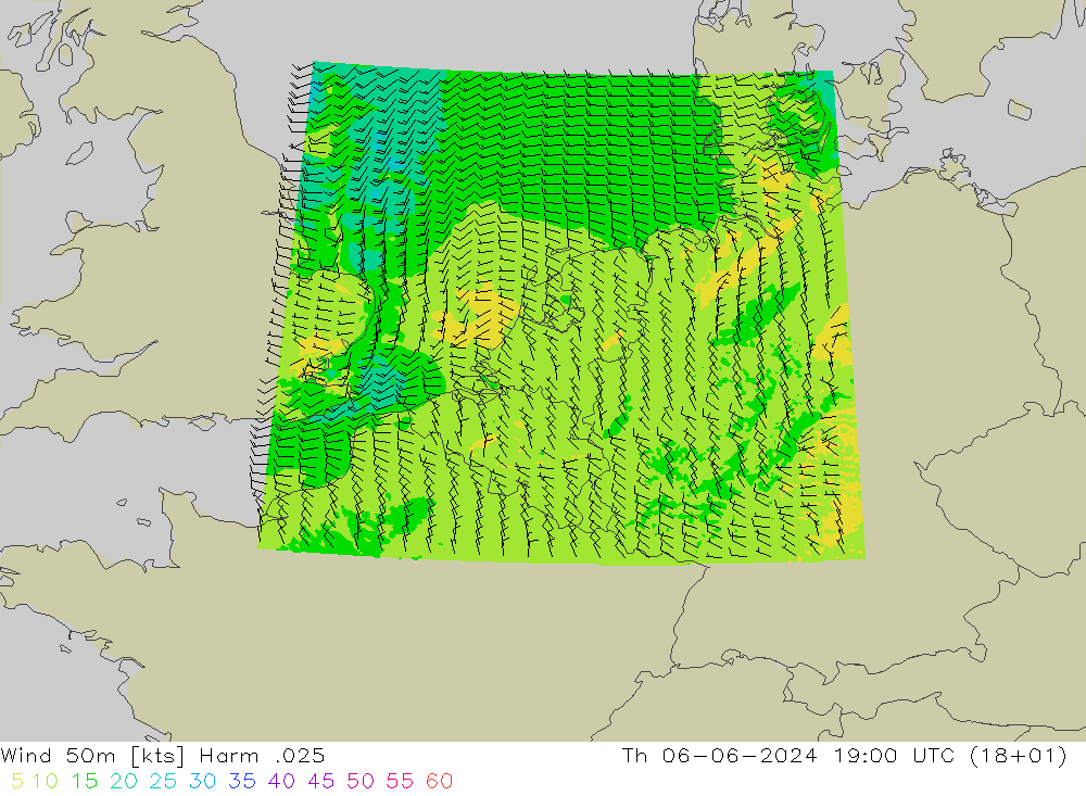 Vento 50 m Harm .025 Qui 06.06.2024 19 UTC