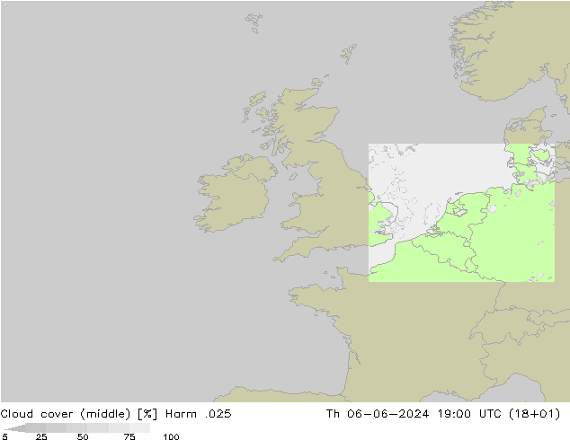 Cloud cover (middle) Harm .025 Th 06.06.2024 19 UTC