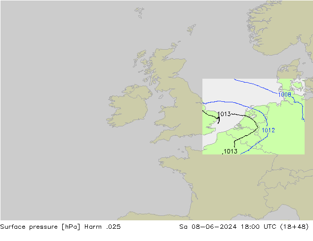 Surface pressure Harm .025 Sa 08.06.2024 18 UTC