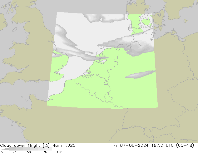 Cloud cover (high) Harm .025 Fr 07.06.2024 18 UTC