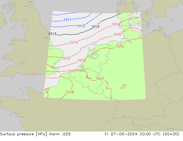 приземное давление Harm .025 пт 07.06.2024 20 UTC