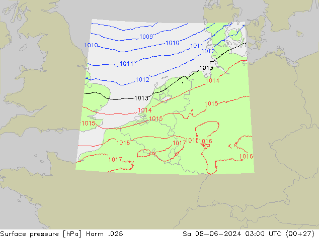 приземное давление Harm .025 сб 08.06.2024 03 UTC