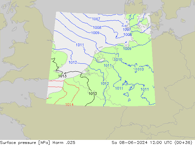 Luchtdruk (Grond) Harm .025 za 08.06.2024 12 UTC