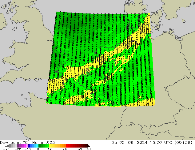 Dew point Harm .025 Sa 08.06.2024 15 UTC