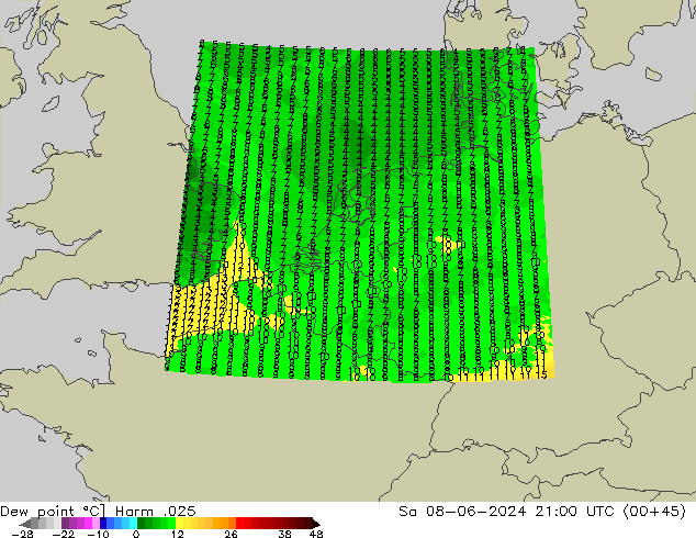 Dew point Harm .025 Sa 08.06.2024 21 UTC