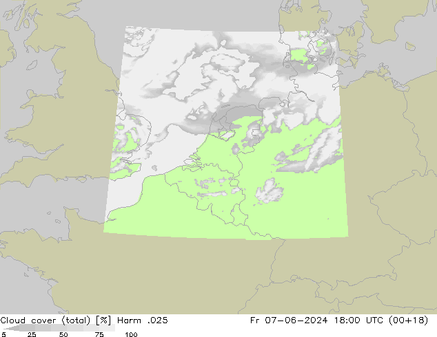 Bewolking (Totaal) Harm .025 vr 07.06.2024 18 UTC