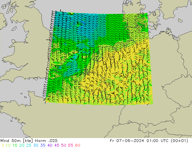 Wind 50m Harm .025 Fr 07.06.2024 01 UTC