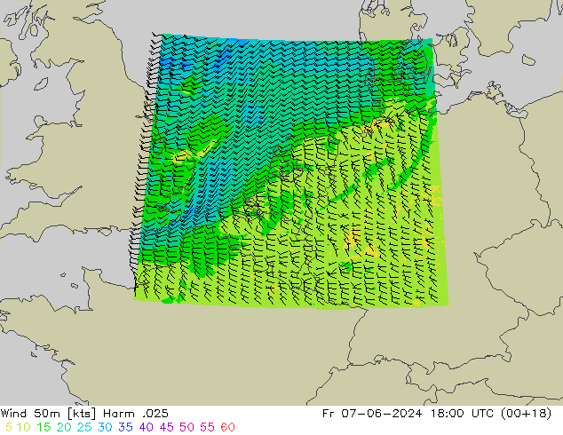 Wind 50 m Harm .025 vr 07.06.2024 18 UTC