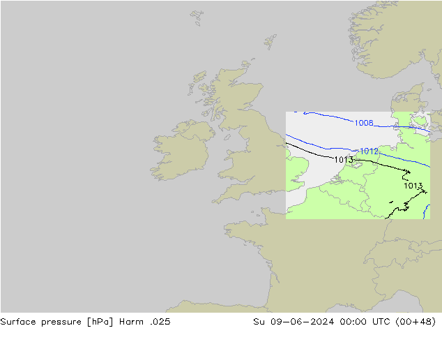 Luchtdruk (Grond) Harm .025 zo 09.06.2024 00 UTC