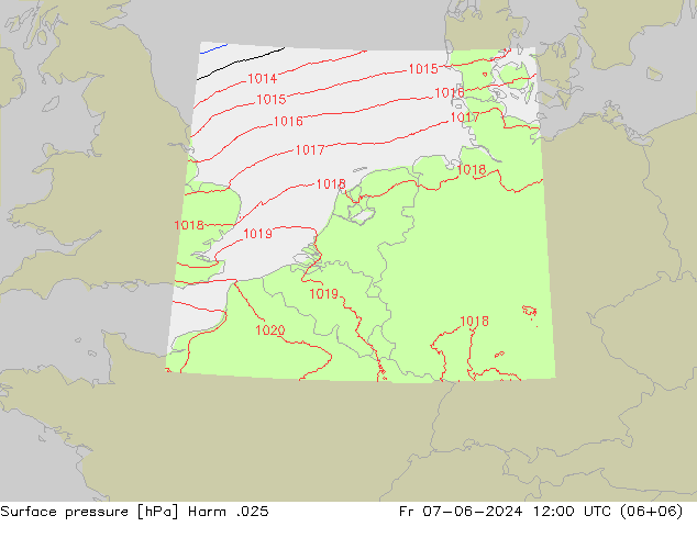 Presión superficial Harm .025 vie 07.06.2024 12 UTC