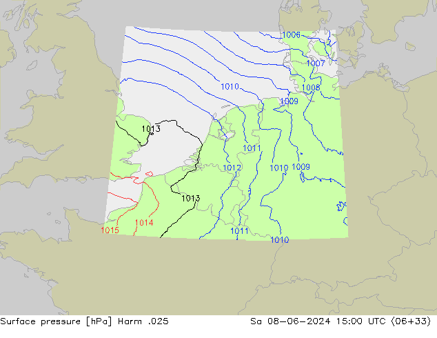 Surface pressure Harm .025 Sa 08.06.2024 15 UTC