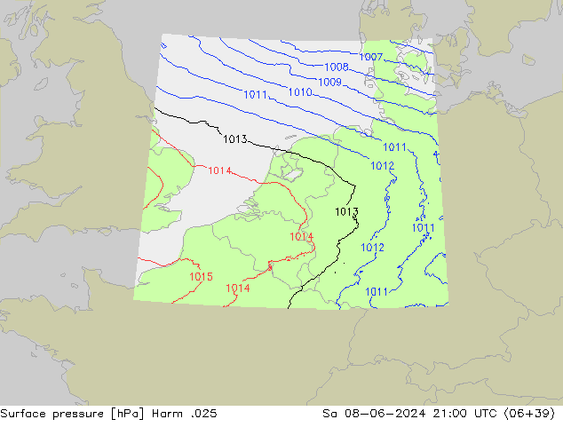 Pressione al suolo Harm .025 sab 08.06.2024 21 UTC