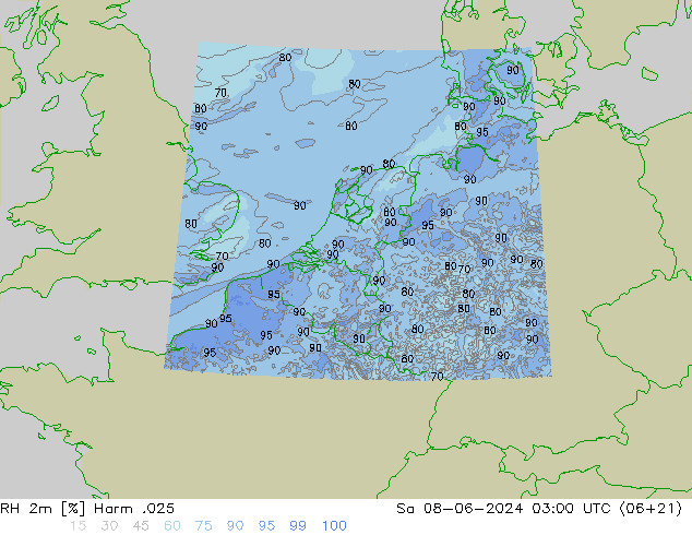 RH 2m Harm .025 Sa 08.06.2024 03 UTC