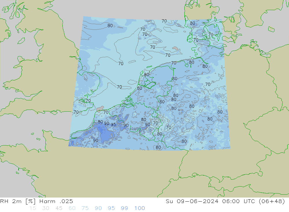 RH 2m Harm .025  09.06.2024 06 UTC