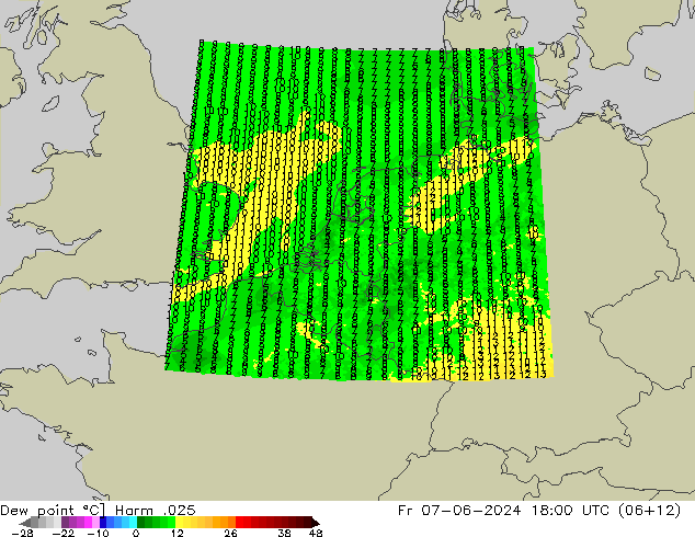 Point de rosée Harm .025 ven 07.06.2024 18 UTC